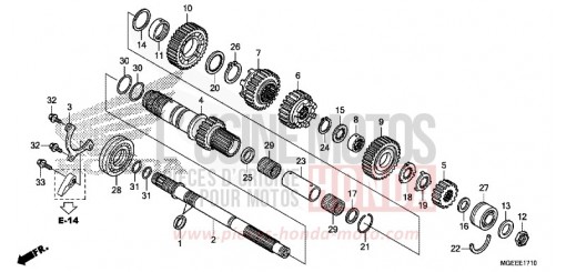 TRANSMISSION (VFR1200FD) (MAINSHAFT) VFR1200FDF de 2015